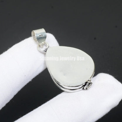 Silver Gemstone Poison Box Pendant