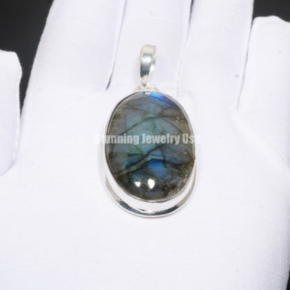 Blue Labradorite Gemstone Pendant