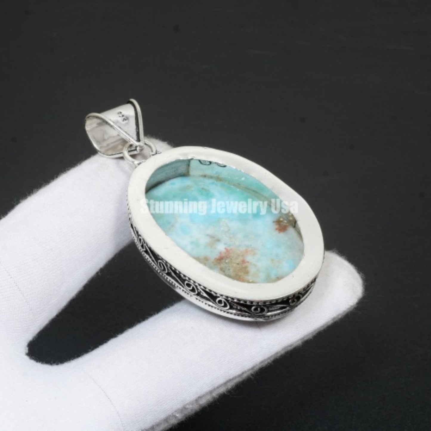 Blue Larimar Gemstone Pendant