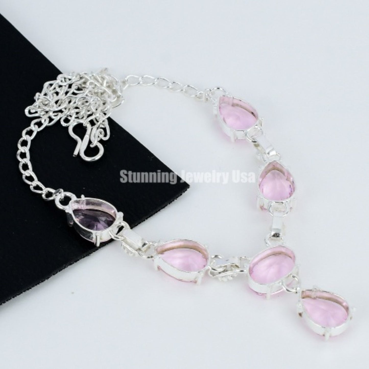 Pink Kunzite Gemstone Sterling Silver Necklace