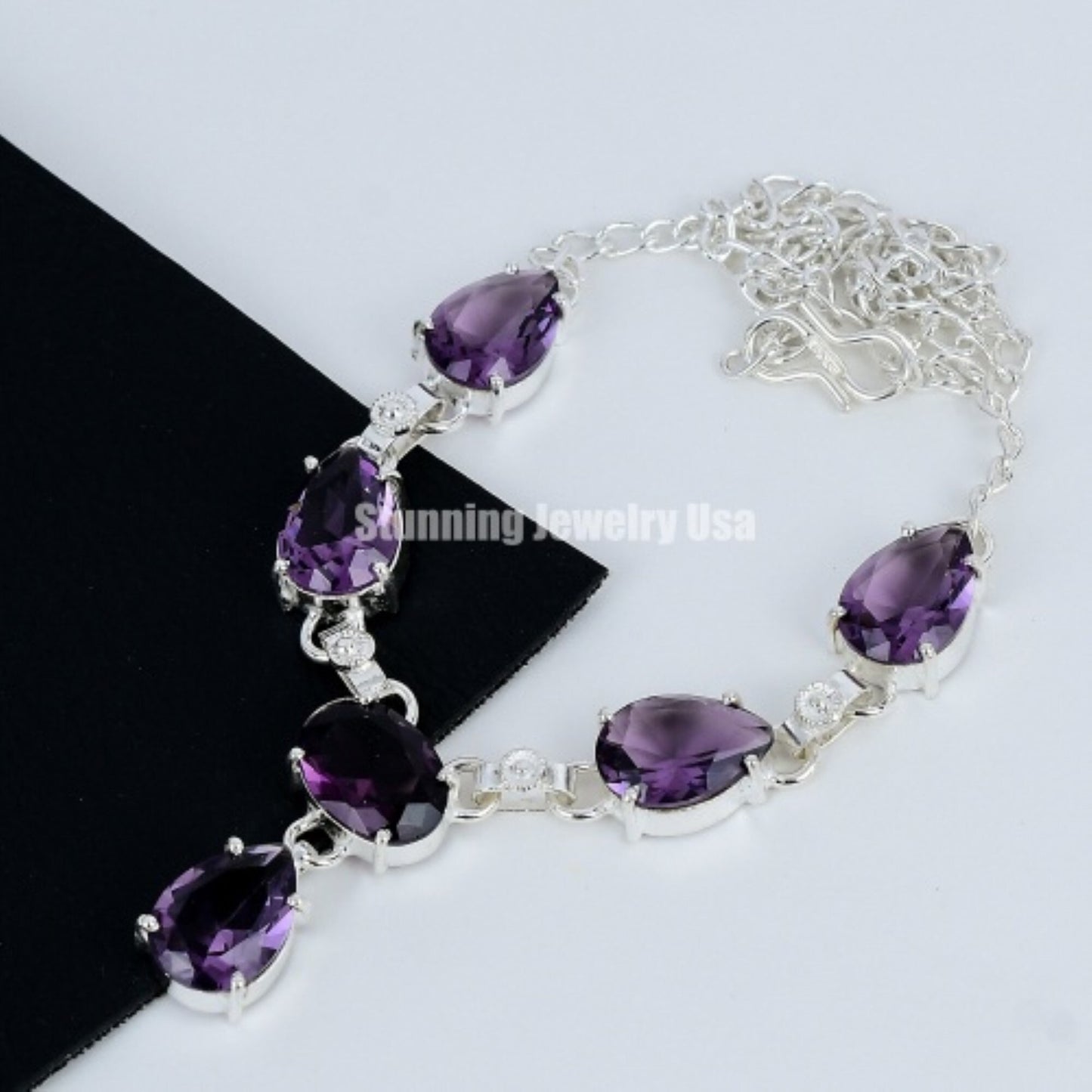 Purple Amethyst Sterling Silver Necklace