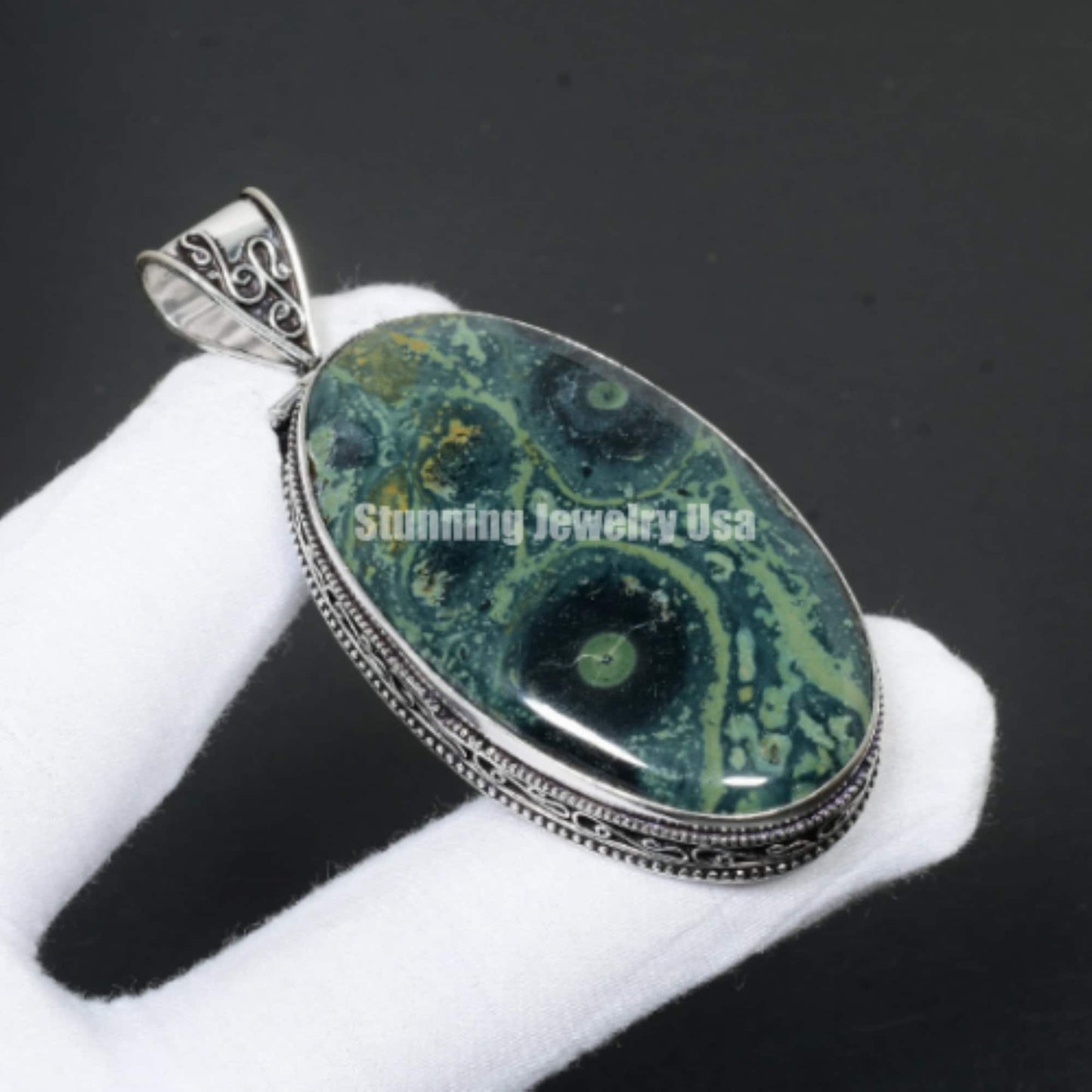 Green Kambaba Jasper Gemstone Pendant