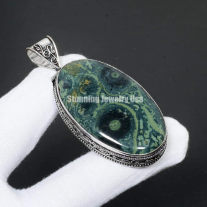 Green Kambaba Jasper Gemstone Pendant