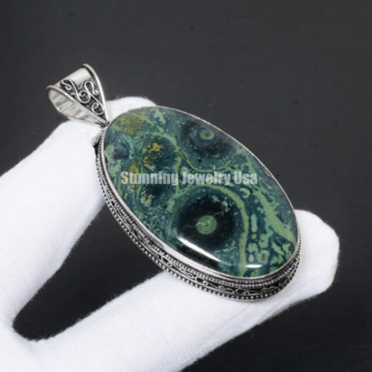 Green Kambaba Jasper Gemstone Pendant