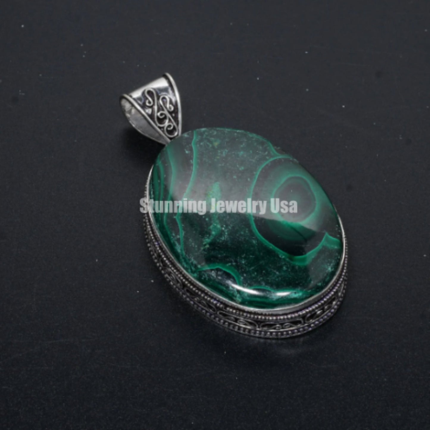 Green Malachite Gemstone Pendant