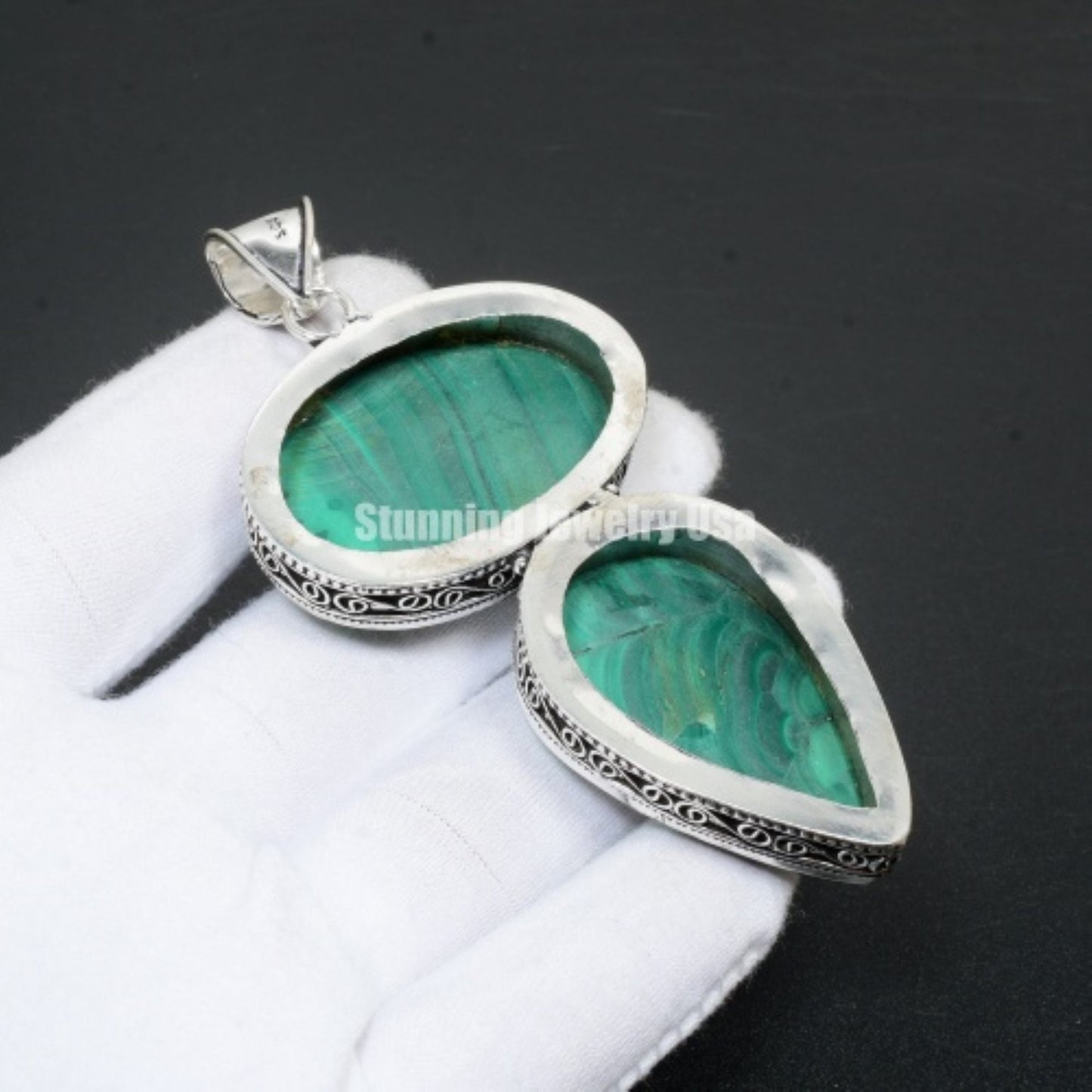 Green Malachite Gemstone Pendant