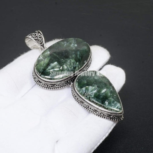 Green Seraphinite Pendant Necklace