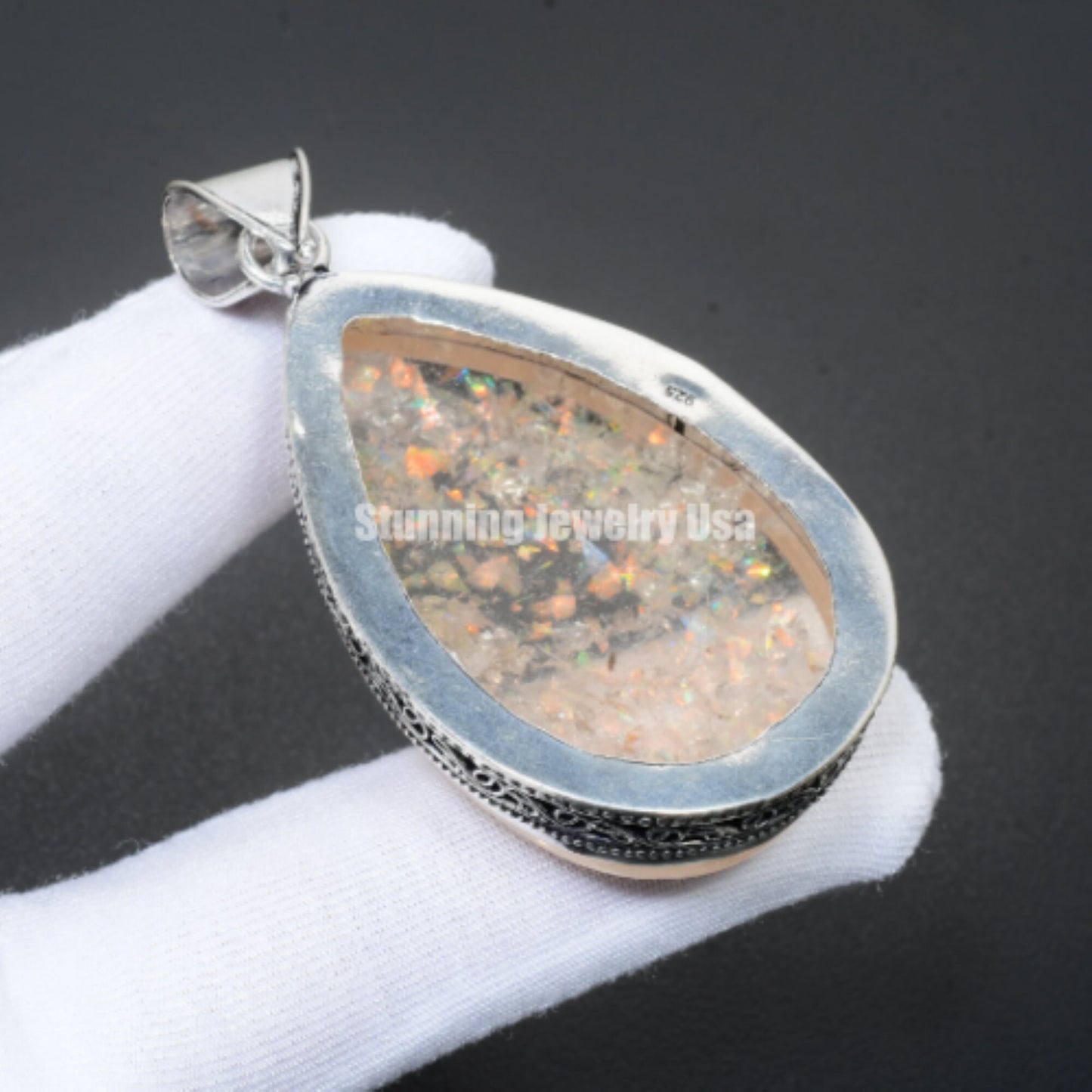 Orange Ethiopian Fire Opal Gemstone Pendant