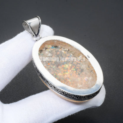 Orange Ethiopian Fire Opal Gemstone Pendant