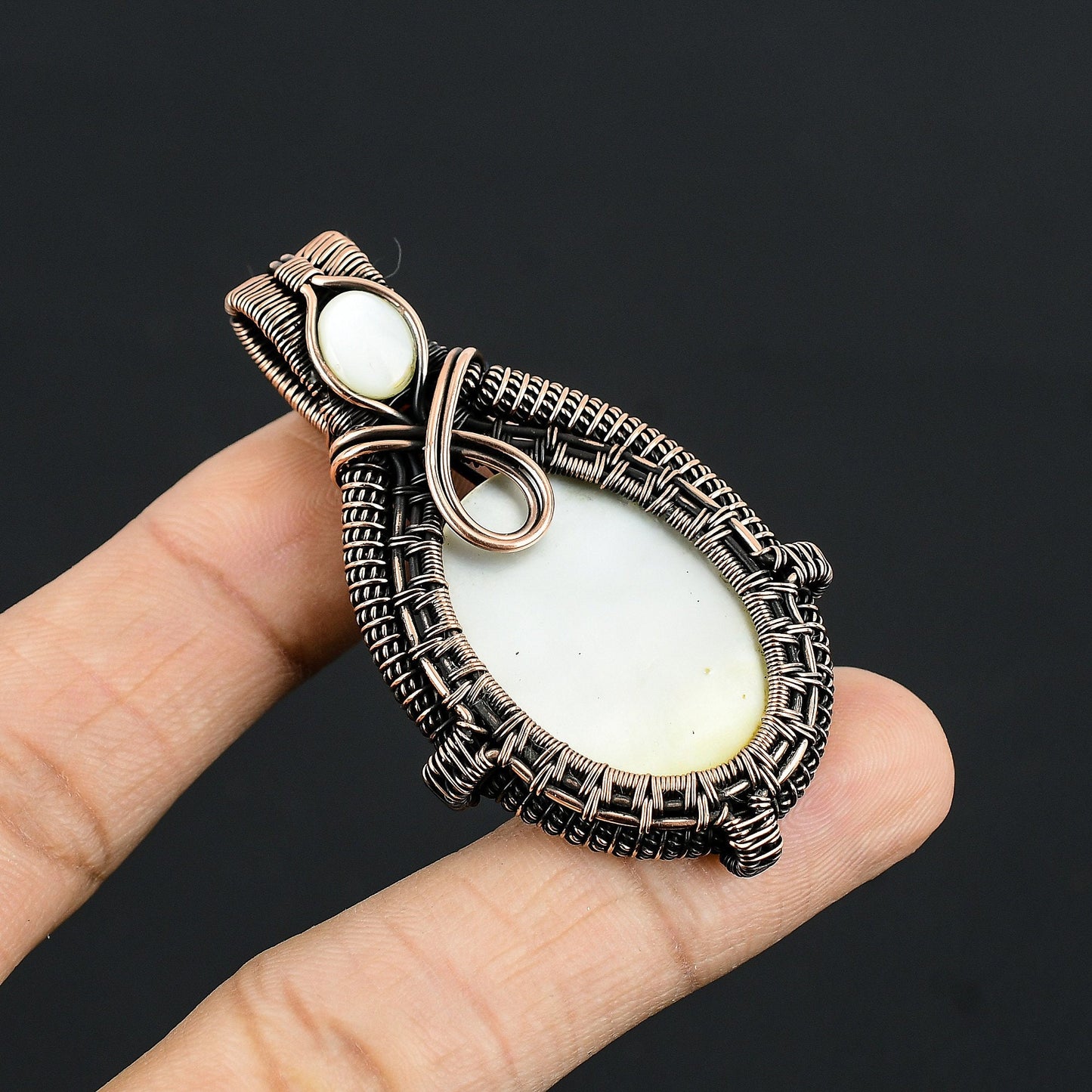 White Mother of Pearl Gemstone Pendant