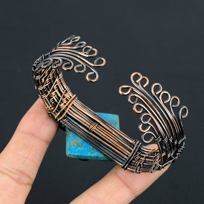 Turquoise Gemstone Copper Wire Wrap Bracelet