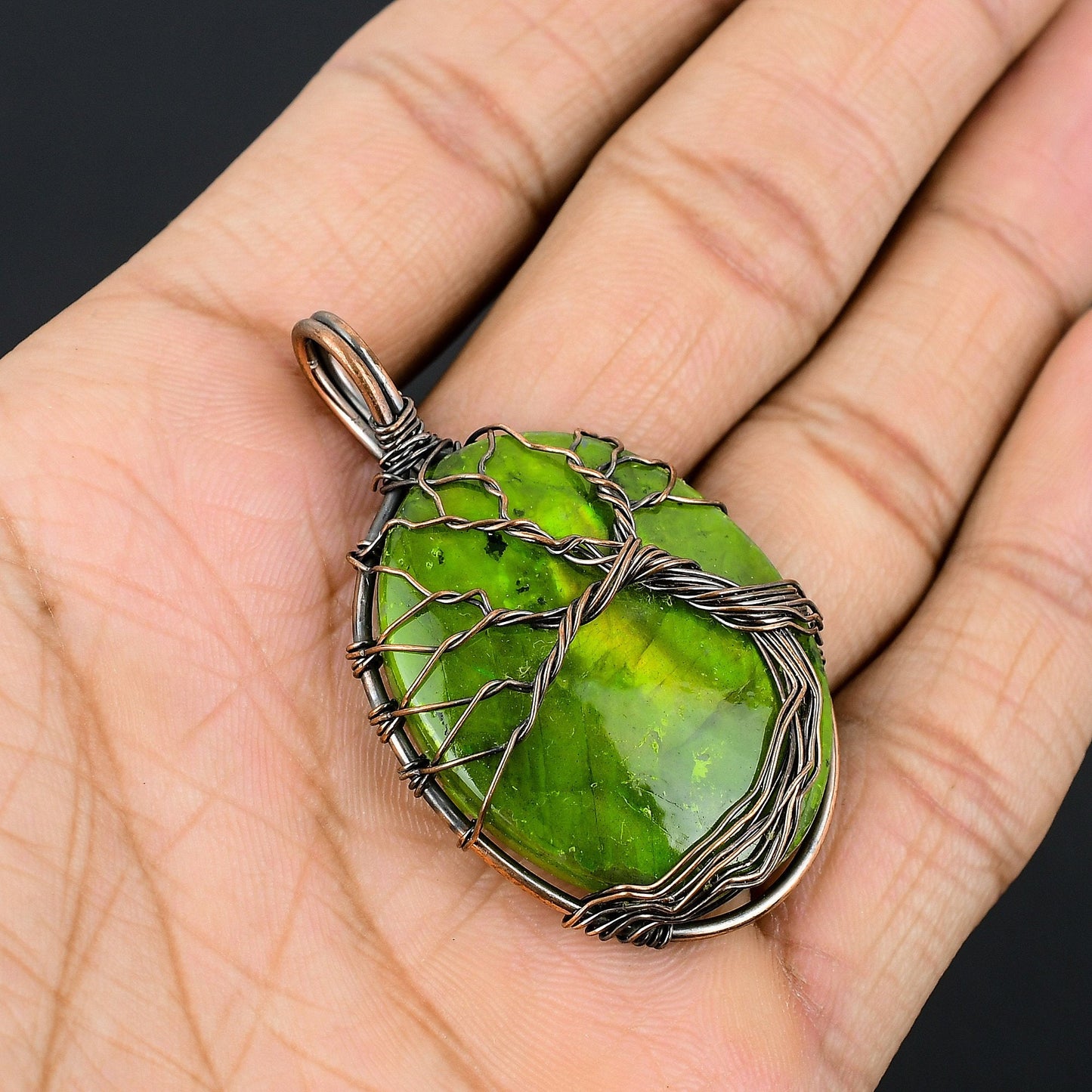 Green Labradorite Gemstone Pendant