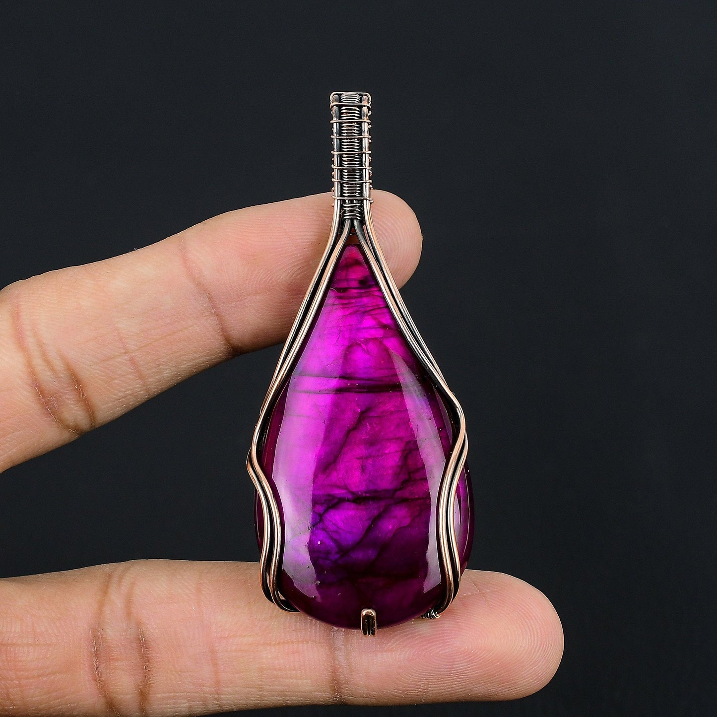 Purple Flash Labradorite Gemstone Pendant