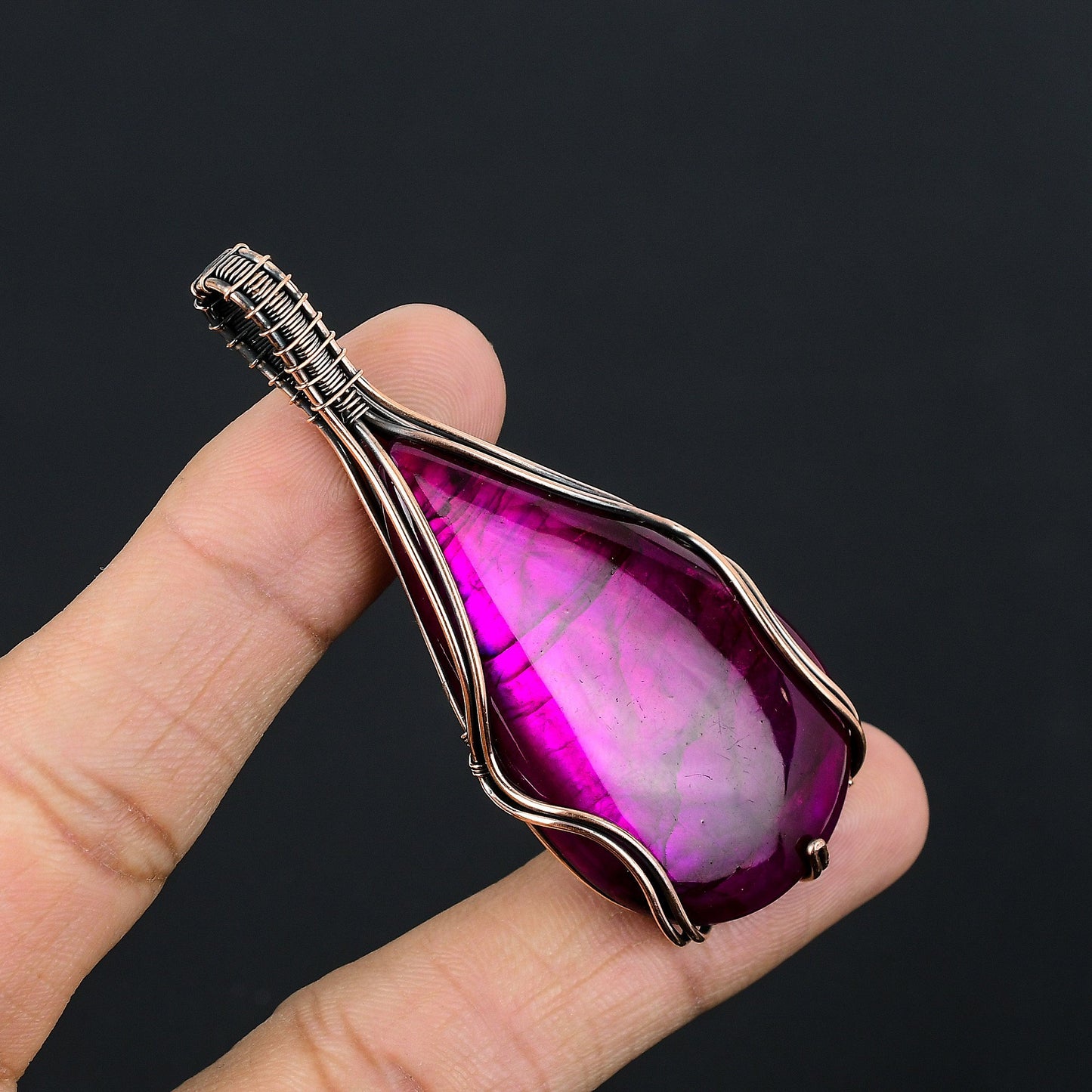 Purple Flash Labradorite Gemstone Pendant