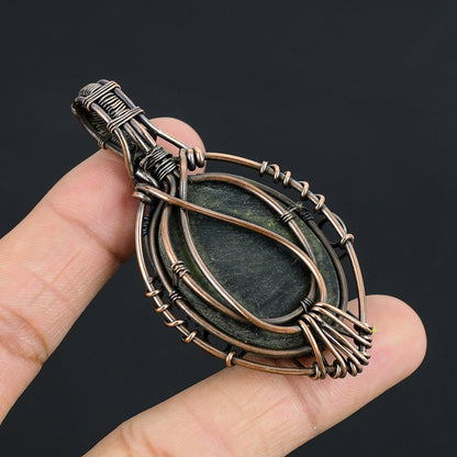 Iridescent Blue-Green Abalone Shell Gemstone Pendant