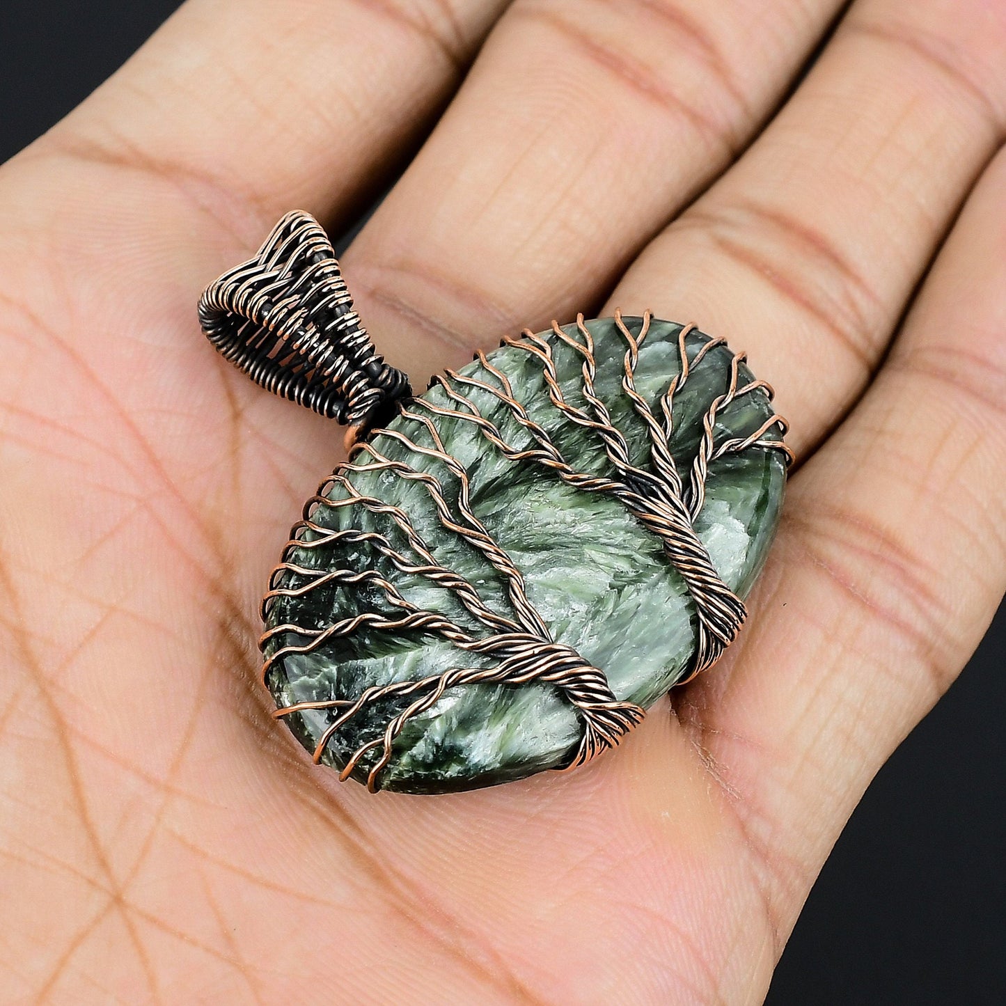 Green Seraphinite Gemstone Pendant
