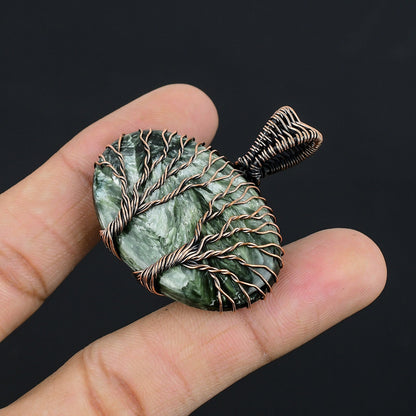 Green Seraphinite Gemstone Pendant
