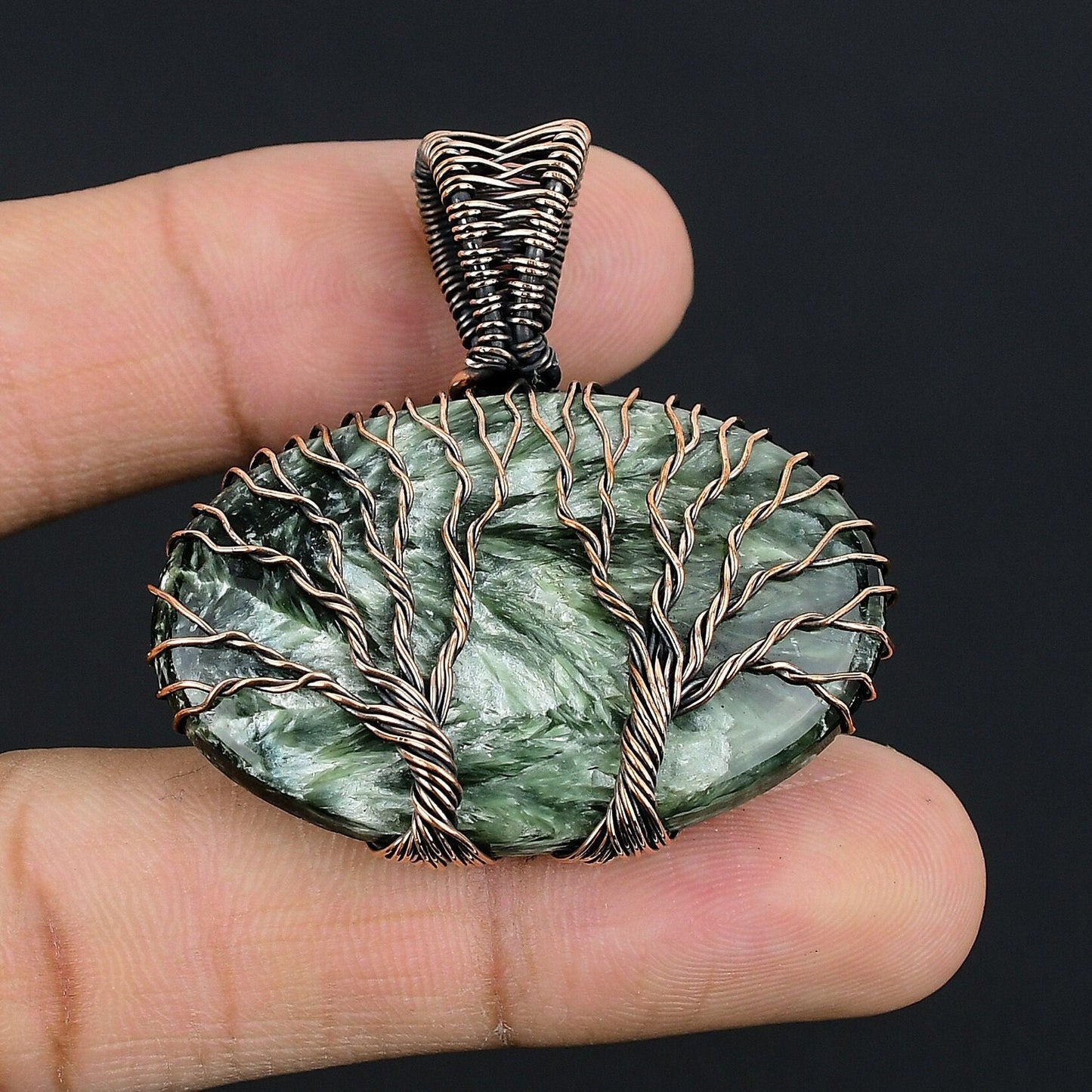 Green Seraphinite Gemstone Pendant