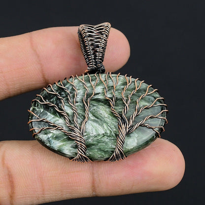 Green Seraphinite Gemstone Pendant