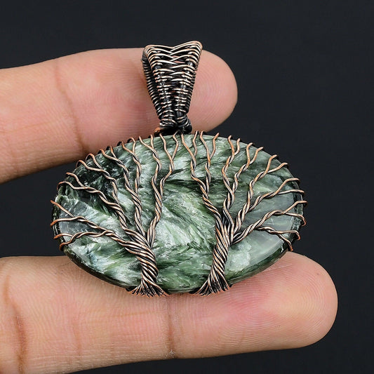 Green Seraphinite Gemstone Pendant