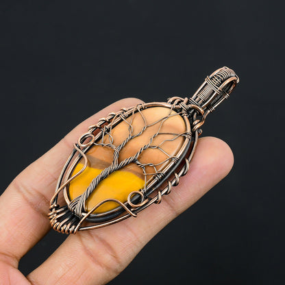 Red-Yellow Mookaite Gemstone Pendant