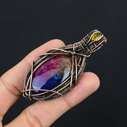 Rainbow Quartz Citrine Gemstone Pendant
