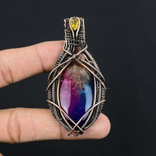 Rainbow Quartz Citrine Gemstone Pendant