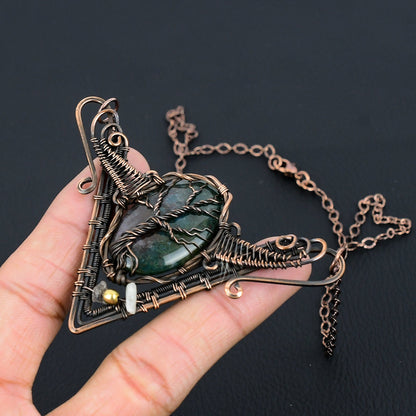 Green Bloodstone Gemstone Necklace
