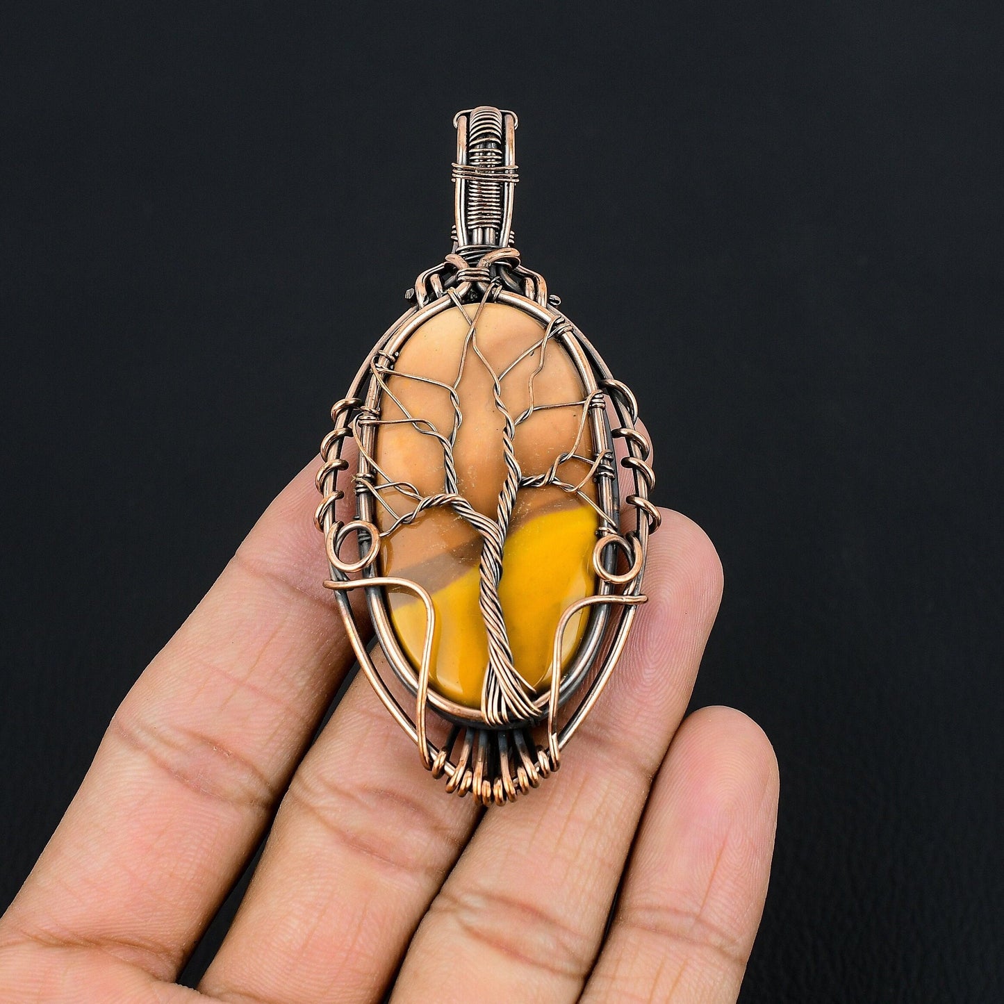 Red-Yellow Mookaite Gemstone Pendant