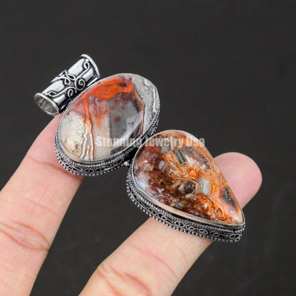 Blue Laguna Lace Agate Gemstone Pendant