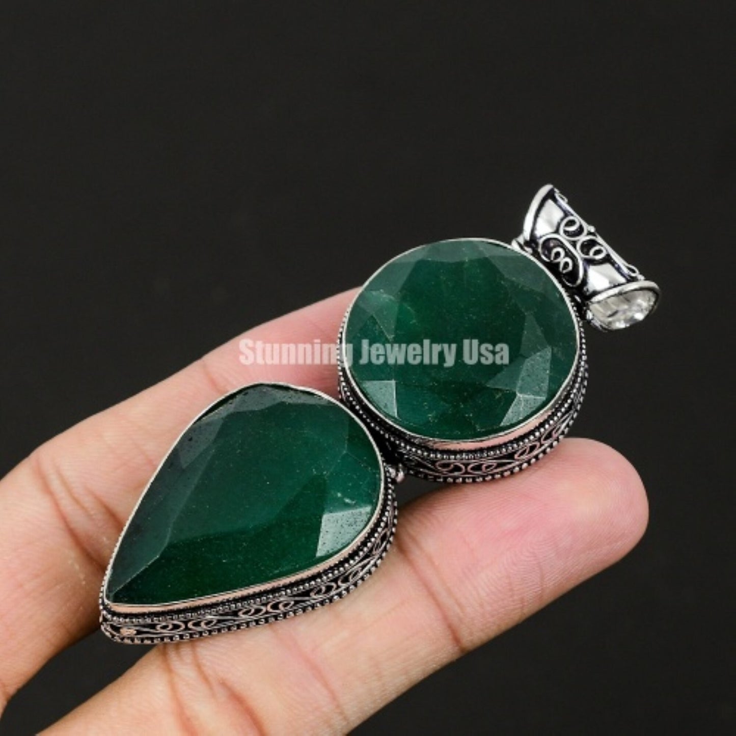 Green Emerald Gemstone Pendant