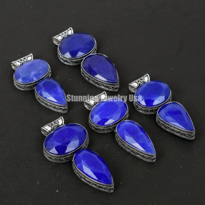 Burmese Blue Sapphire Sterling Silver Pendant