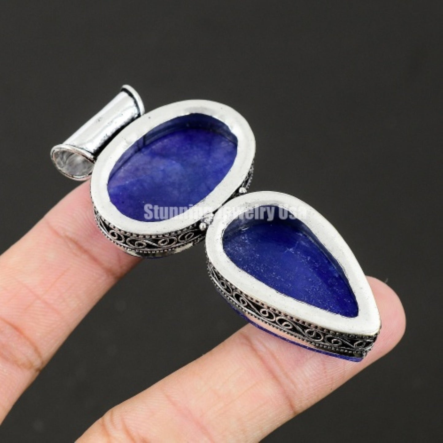 Burmese Blue Sapphire Sterling Silver Pendant