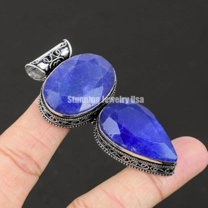 Burmese Blue Sapphire Sterling Silver Pendant