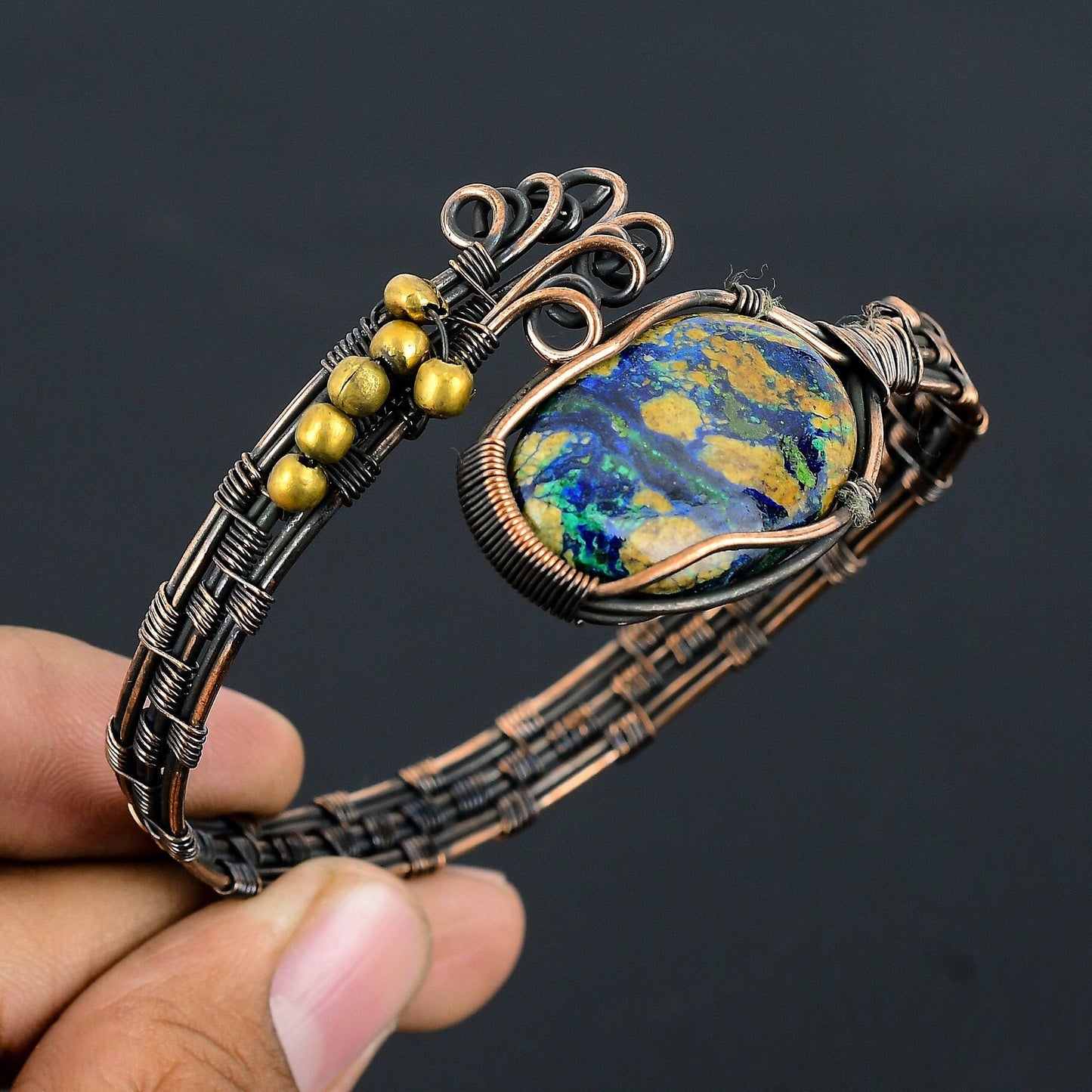 Blue Azurite Gemstone Bracelet