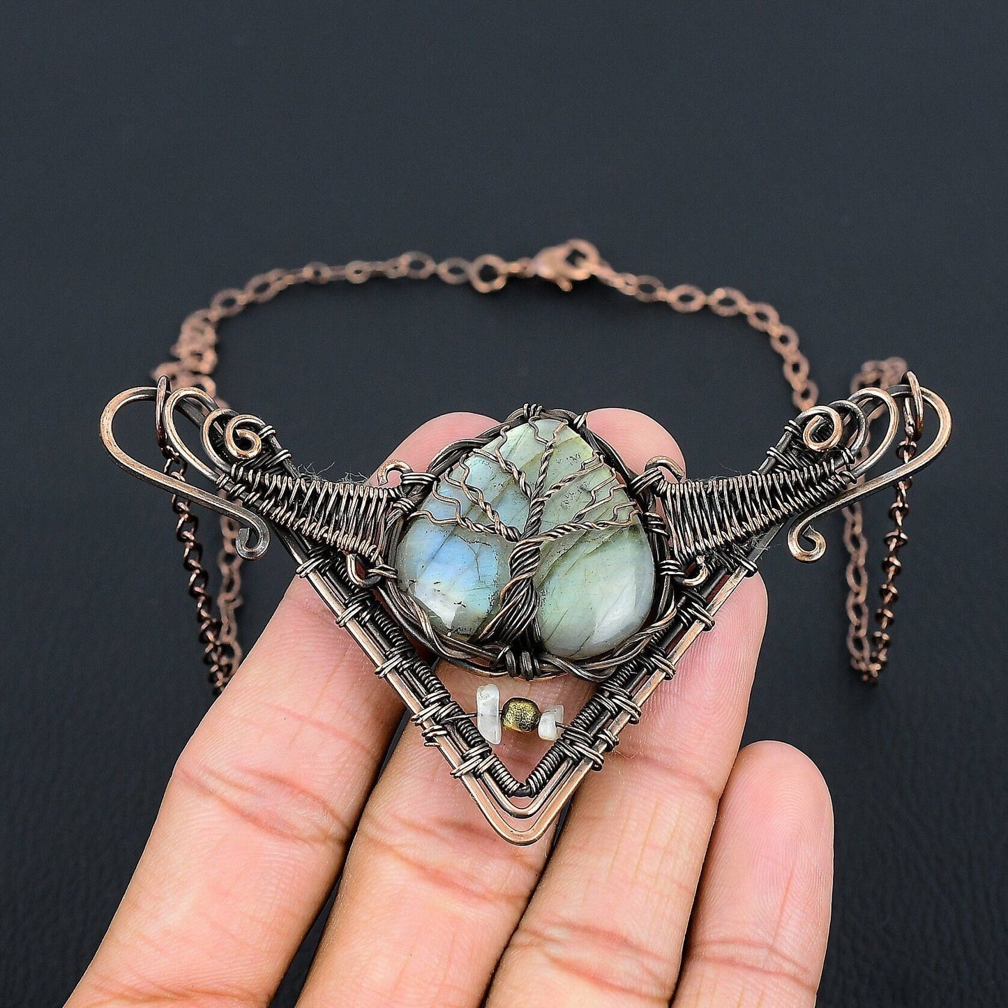 Blue Labradorite Gemstone Necklace