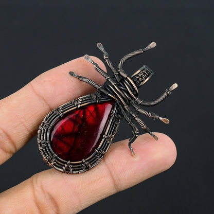 Red Fire Labradorite Gemstone Pendant