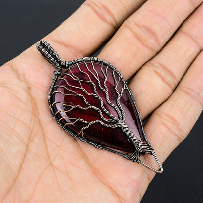 Red Fire Labradorite Gemstone Pendant