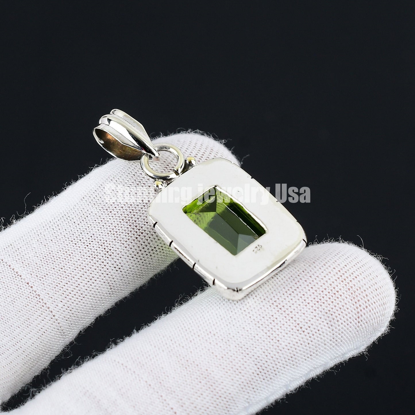 Green Peridot Gemstone Pendant