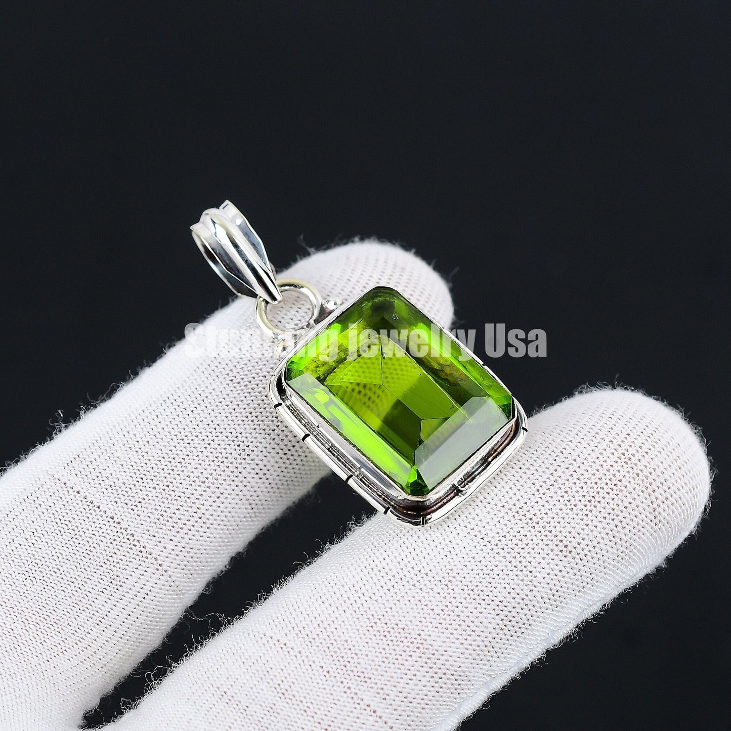 Green Peridot Gemstone Pendant