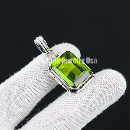 Green Peridot Gemstone Pendant