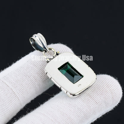 Green Tourmaline Gemstone Pendant