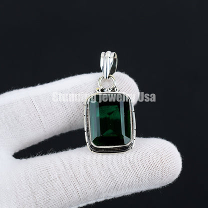 Green Tourmaline Gemstone Pendant