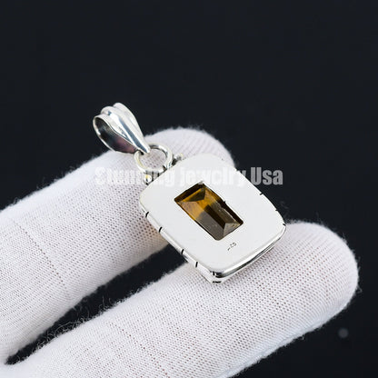 Honey Topaz Sterling Silver Pendant
