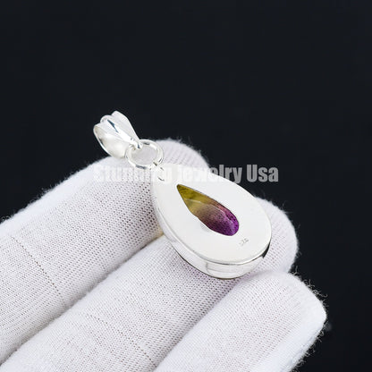 Purple-Yellow Ametrine Gemstone Pendant