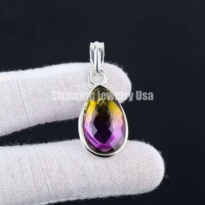 Purple-Yellow Ametrine Gemstone Pendant