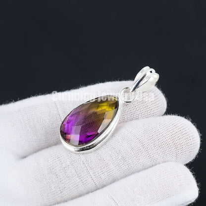 Purple-Yellow Ametrine Gemstone Pendant