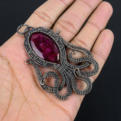 Kashmir Red Ruby Gemstone Pendant