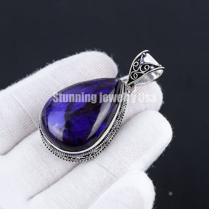 Purple Fire Labradorite Gemstone Pendant