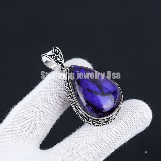 Purple Fire Labradorite Gemstone Pendant